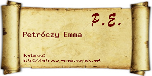 Petróczy Emma névjegykártya