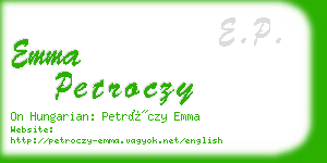 emma petroczy business card
